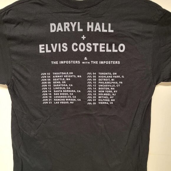 Daryl Hall & Elvis Costello 2024 Black Tour Shirt - Picture 2 of 2